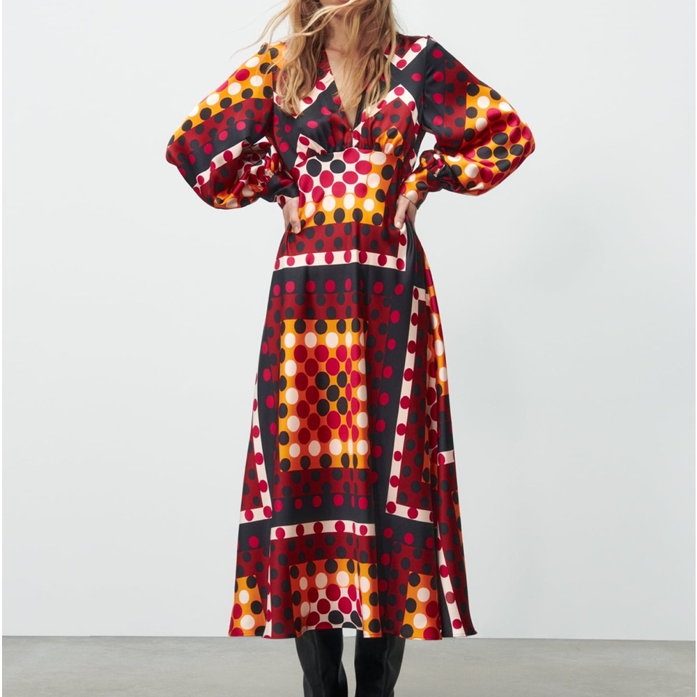 Zara printed midi dress